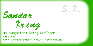 sandor kring business card